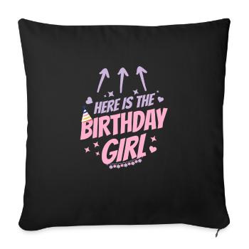 Drôle d’anniversaire - Cadeau - Tenue de fête - Housse de coussin décorative 45 x 45 cm - noir - Devant