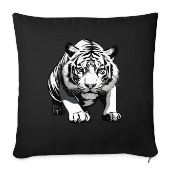 Tiger - Animal Design - Sofa pillowcase 17,3'' x 17,3'' (45 x 45 cm) - black - Front