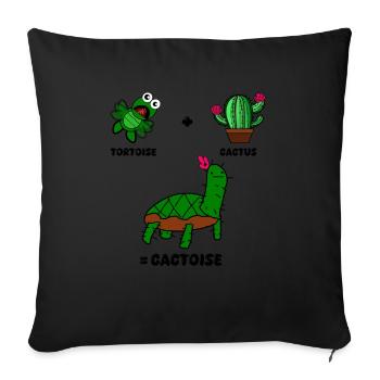 Cactoise – Fusion de tortues de cactus, doodle excentrique. - Housse de coussin décorative 45 x 45 cm - noir - Devant