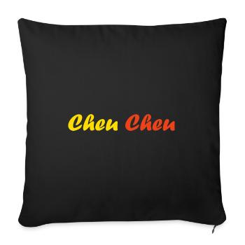 cheu cheu - Housse de coussin décorative 45 x 45 cm - noir - Devant