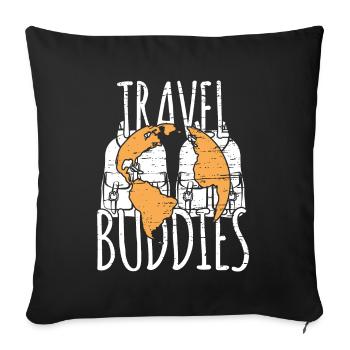 Voyages - Housse de coussin décorative 45 x 45 cm - noir - Devant