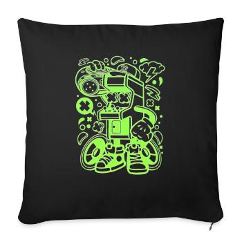 Arcade Games - Sofa pillowcase 17,3'' x 17,3'' (45 x 45 cm) - black - Front