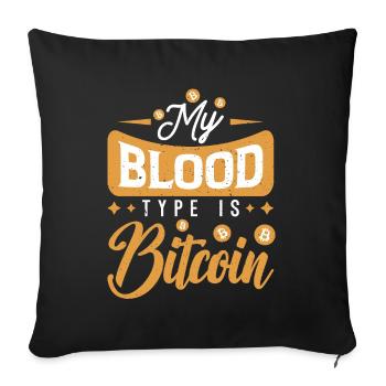 Bitcoin BTC Crypto Blockchain Coin Exchange Coin - Housse de coussin décorative 45 x 45 cm - noir - Devant