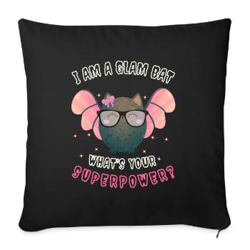 Glam Bat Funny Halloween süße Fledermaus - Sofakissenbezug 45 x 45 cm - Schwarz - Vorne