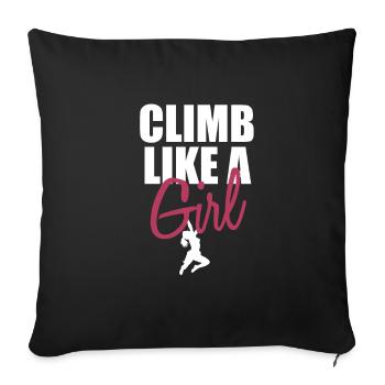 Cadeau d'escalade escalade mousqueton - Housse de coussin décorative 45 x 45 cm - noir - Devant