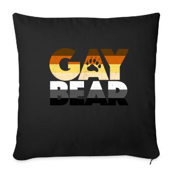 Gay Bear gay ours de la communauté LGBTQ cadeau - Housse de coussin décorative 45 x 45 cm - noir - Devant