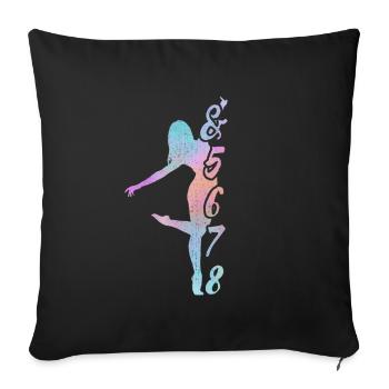 Dancing Dance Instructor & 5 6 7 8 Standard Dance Gift - Sofa pillowcase 17,3'' x 17,3'' (45 x 45 cm) - black - Front