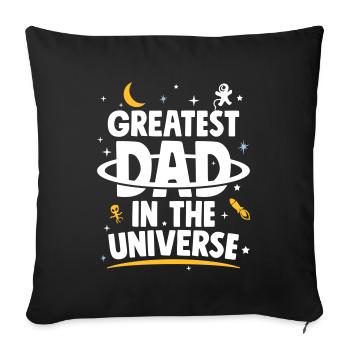 Cadeau de fête des pères Le plus grand papa dans l'univers - Housse de coussin décorative 45 x 45 cm - noir - Devant