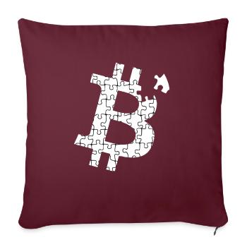 Bitcoin - Sofa pillowcase 17,3'' x 17,3'' (45 x 45 cm) - burgundy - Front