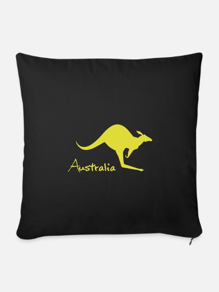 australia kangaroo - Australien kangaroo - Sofakissenbezug 45 x 45 cm - Schwarz
