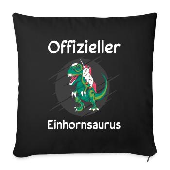 Schlaf Dino Einhorn Sprüche Geschenkidee - Sofakissenbezug 45 x 45 cm - Schwarz - Vorne