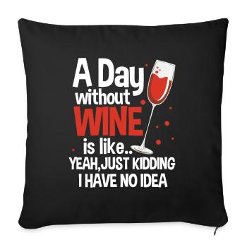 Vin Vin rouge Vin vin vin festival Vin blanc - Housse de coussin décorative 45 x 45 cm - noir - Devant