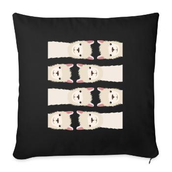 Alpaca Pattern Lama Motif - Sofa pillowcase 17,3'' x 17,3'' (45 x 45 cm) - black - Front