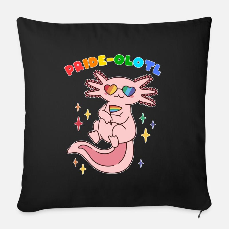 Axolotl Pride LGBTQ Stolz Geschenk - Sofakissenbezug 45 x 45 cm - Schwarz