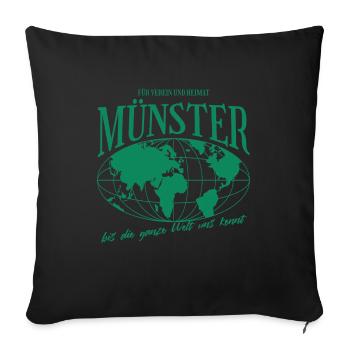 Münster Home Football Gift - Sofa pillowcase 17,3'' x 17,3'' (45 x 45 cm) - black - Front