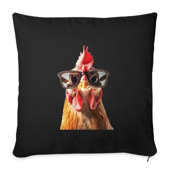 Lunettes de soleil Chicken Rooster - Housse de coussin décorative 45 x 45 cm - noir - Devant