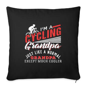Cool Cycling Grandpa - Sofa pillowcase 17,3'' x 17,3'' (45 x 45 cm) - black - Front