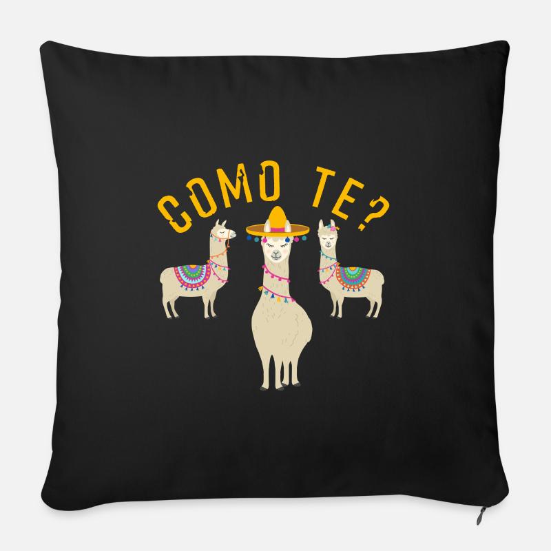 Como Te Llamas Alpacas - Sofakissenbezug 45 x 45 cm - Schwarz