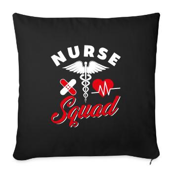 Équipe d'infirmières - Housse de coussin décorative 45 x 45 cm - noir - Devant