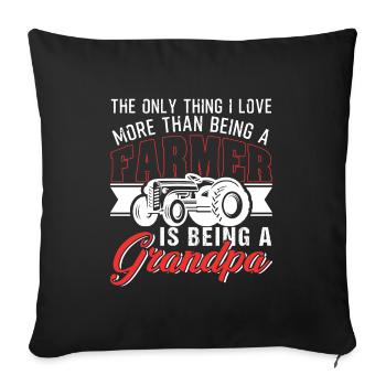 Fermier et être grand-père - Housse de coussin décorative 45 x 45 cm - noir - Devant