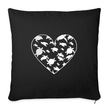Turtles Heart - Sofakissenbezug 45 x 45 cm - Schwarz - Vorne