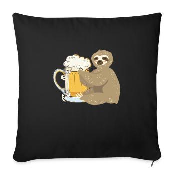 Sloth Hugs Beer Stein - Chill - Witzig - Party - Sofa pillowcase 17,3'' x 17,3'' (45 x 45 cm) - black - Front