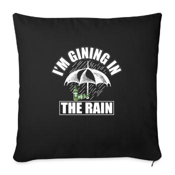 GIN - Rain - Umbrella - Gin Tonic - Pluie amusante - Housse de coussin décorative 45 x 45 cm - noir - Devant