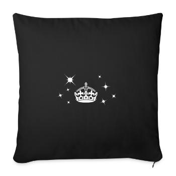 Keep Calm Couronne Star Couronne couronne couronne - Housse de coussin décorative 45 x 45 cm - noir - Devant