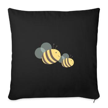 Abeilles Abeilles Apiculture insecte miel Guêpe Bourdons - Housse de coussin décorative 45 x 45 cm - noir - Devant