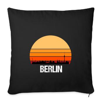 Skyline Berlin Vintage Retro Cool City Dickes B - Sofa pillowcase 17,3'' x 17,3'' (45 x 45 cm) - black - Front