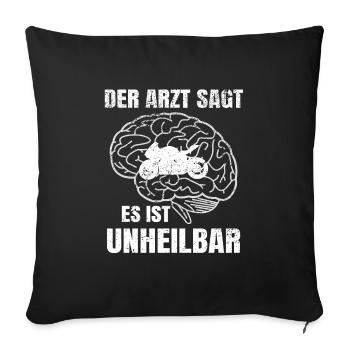 Incurable Motorcycle Mopped Motor Race Mopped Speed - Sofa pillowcase 17,3'' x 17,3'' (45 x 45 cm) - black - Front