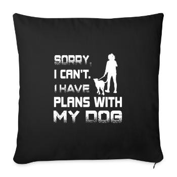 Propriétaire de chien Propriétaire de chien TIerliebe Gassi Randonnée - Housse de coussin décorative 45 x 45 cm - noir - Devant