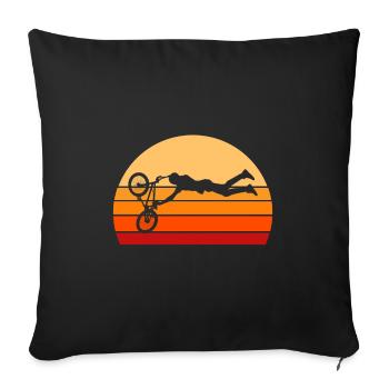 Vintage BMX Biker Bike Stunt Extreme Sport Bike - Sofa pillowcase 17,3'' x 17,3'' (45 x 45 cm) - black - Front