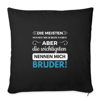 Brother heart brother family saying siblings Brudi - Sofa pillowcase 17,3'' x 17,3'' (45 x 45 cm) - black - Front