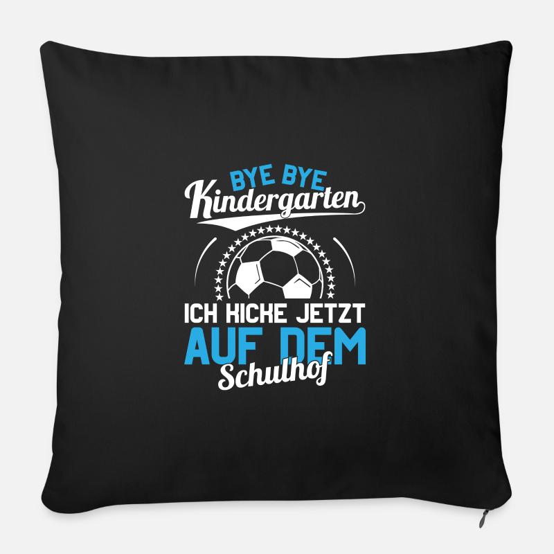 Schulanfänger Kicker Fußball Erstklässler Schule - Sofakissenbezug 45 x 45 cm - Schwarz
