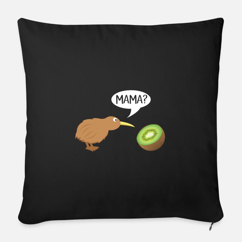 Mama? Vogel Kiwi Lustiger Spruch Geburt - Sofakissenbezug 45 x 45 cm - Schwarz