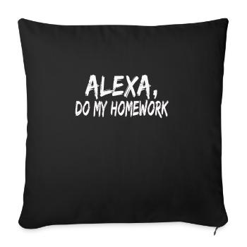 Alexa fait mes devoirs Blague drôle Enfants Jeunes T-shirt - Housse de coussin décorative 45 x 45 cm - noir - Devant