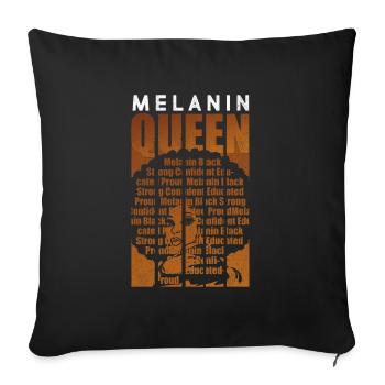 Melanin Queen African - Sofa pillowcase 17,3'' x 17,3'' (45 x 45 cm) - black - Front