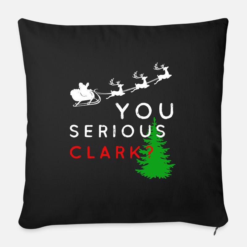 Vetter Eddie Hemd Sie ernst, Clark? Weihnachten - Sofakissenbezug 45 x 45 cm - Schwarz