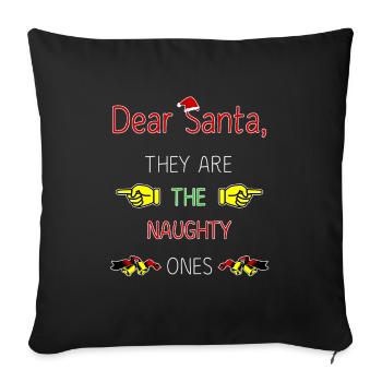 Cher Père Noël, ils sont coquins drôles de Noël - Housse de coussin décorative 45 x 45 cm - noir - Devant