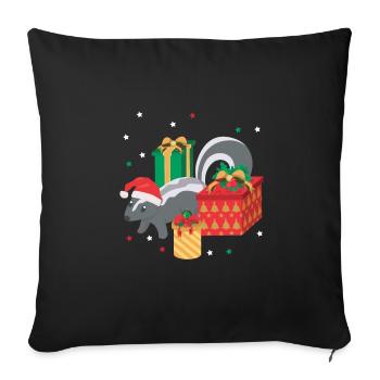 Weihnachten Honig Dachs - Sofakissenbezug 45 x 45 cm - Schwarz - Vorne