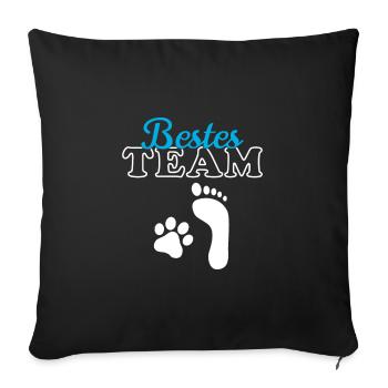 Team Hund & Mensch Hundebesitzer Hundeliebe Hunde - Sofakissenbezug 45 x 45 cm - Schwarz - Vorne