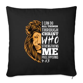 Philippians 4:13 Gifts Christian Men Verses - Housse de coussin décorative 45 x 45 cm - noir - Devant
