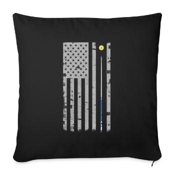 Billard-Pool-Spieler-T-Shirt Männer der amerikanischen Flagge - Sofakissenbezug 45 x 45 cm - Schwarz - Vorne