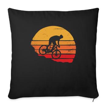 Vintage Mountain Biking Outdoor Retro Design Bike - Sofa pillowcase 17,3'' x 17,3'' (45 x 45 cm) - black - Front