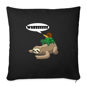 Sloth Turtle Snail Funny Sloth Cute Sloth Lover - Sofa pillowcase 17,3'' x 17,3'' (45 x 45 cm) - black - Front