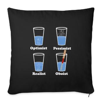 Funny Oboist Music Orchestra Tee - Sofa pillowcase 17,3'' x 17,3'' (45 x 45 cm) - black - Front