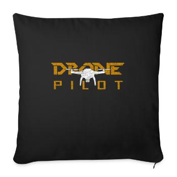 Drone Life Tee Pilot Tee Quadcopter Gift - Sofa pillowcase 17,3'' x 17,3'' (45 x 45 cm) - black - Front