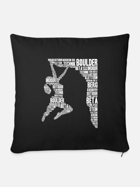 Boulder Geschenk Bouldern Kletterhalle Kletter - Sofakissenbezug 45 x 45 cm - Schwarz