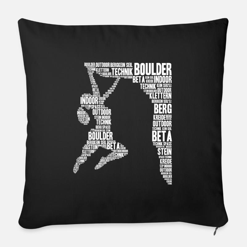 Boulder Geschenk Bouldern Kletterhalle Kletter - Sofakissenbezug 45 x 45 cm - Schwarz